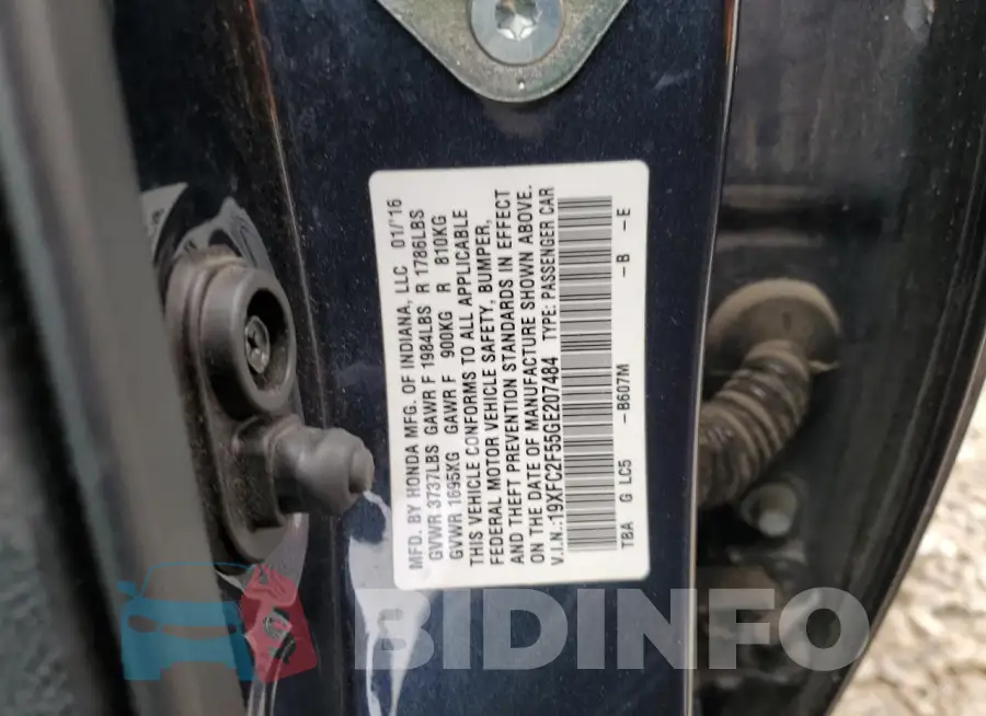 19XFC2F55GE207484 Photo# 12