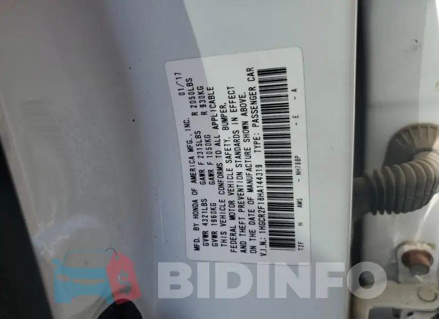1HGCR2F18HA144319 Photo# 12