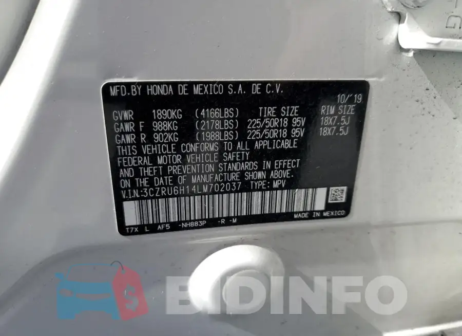 3CZRU6H14LM702037 Photo# 13