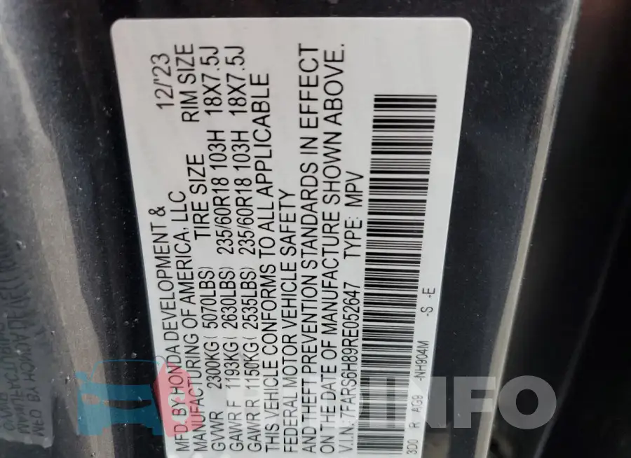 7FARS6H89RE052647 Photo# 13