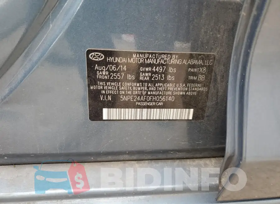 5NPE24AF0FH056140 Photo# 12