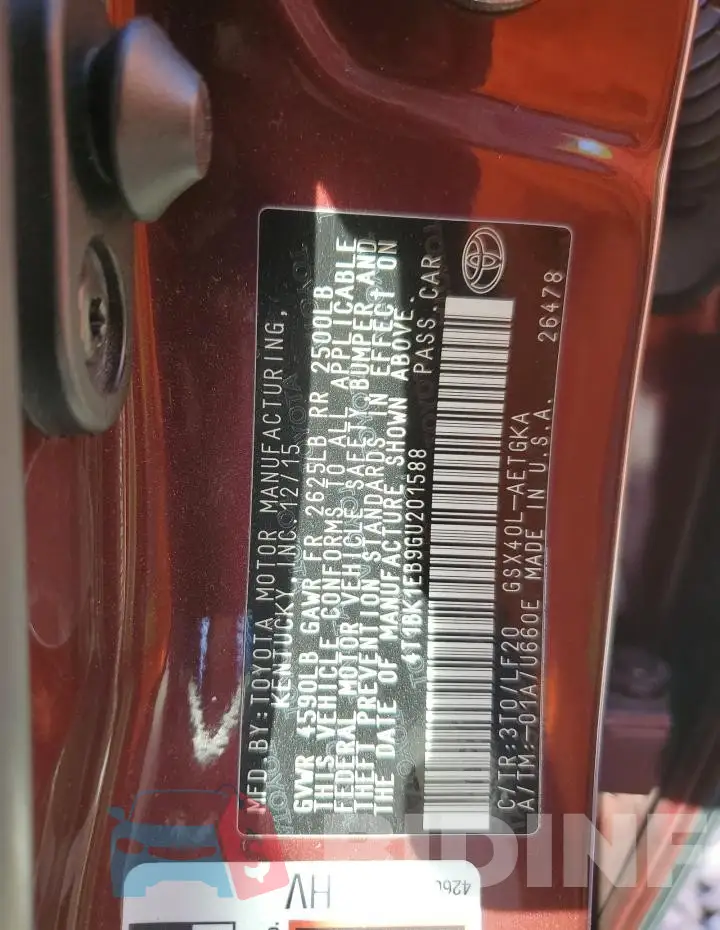 4T1BK1EB9GU201588 Photo# 13