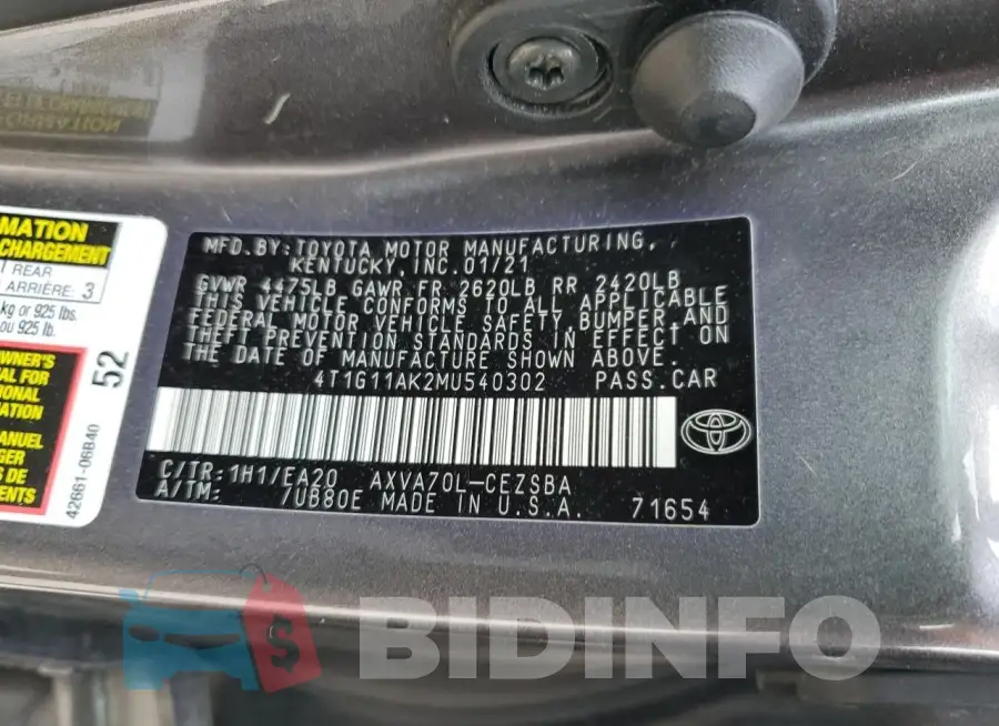 4T1G11AK2MU540302 Photo# 12