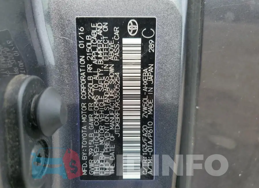 JTDKBRFU9G3505254 Photo# 12
