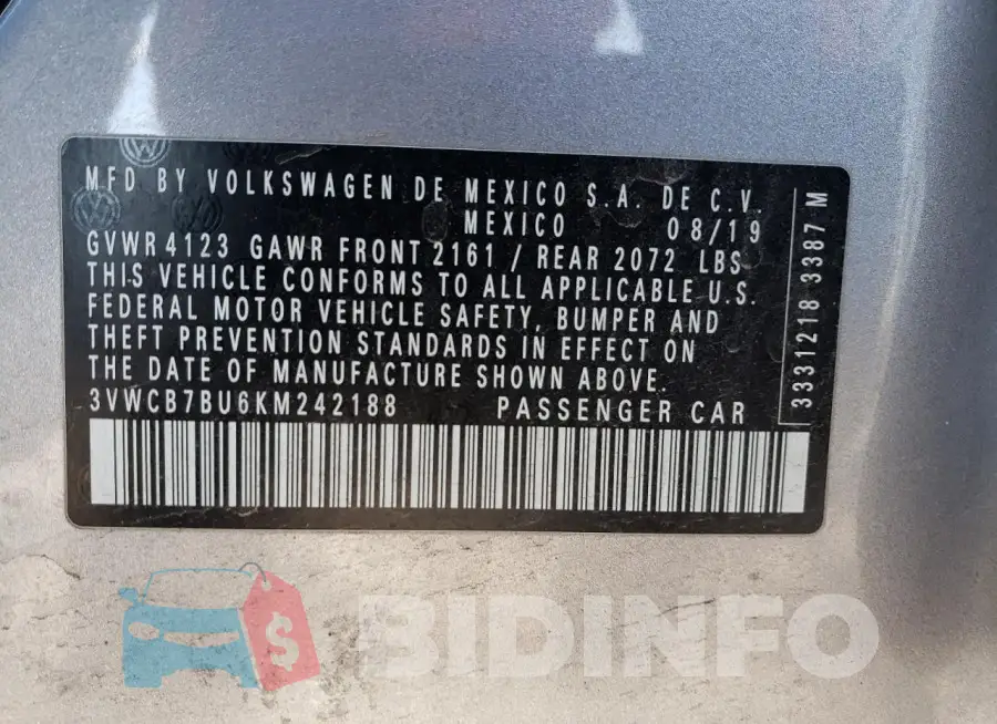 3VWCB7BU6KM242188 Photo# 12
