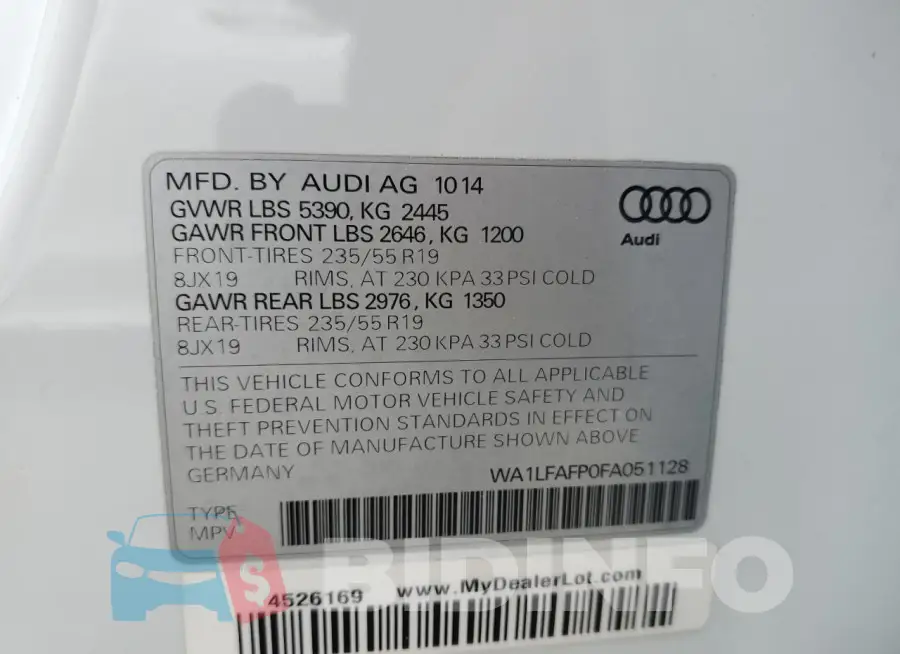 WA1LFAFP0FA051128 Photo# 13