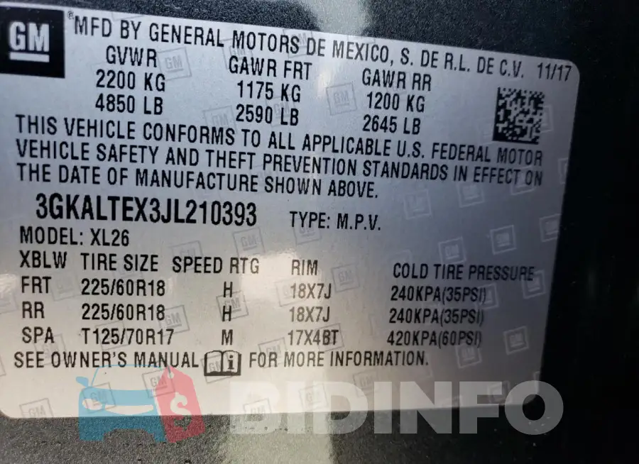 3GKALTEX3JL210393 Photo# 13
