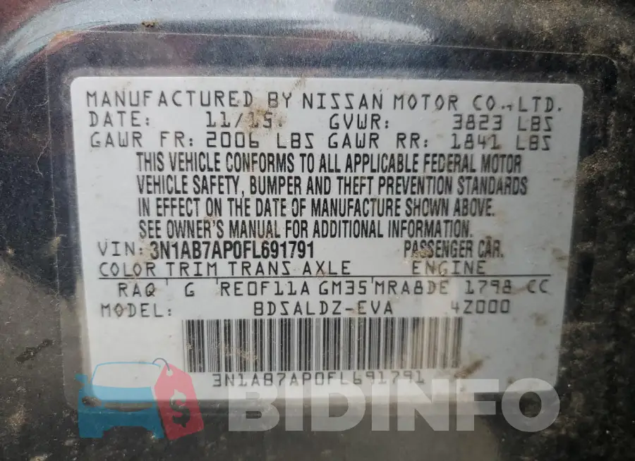 3N1AB7AP0FL691791 Photo# 12