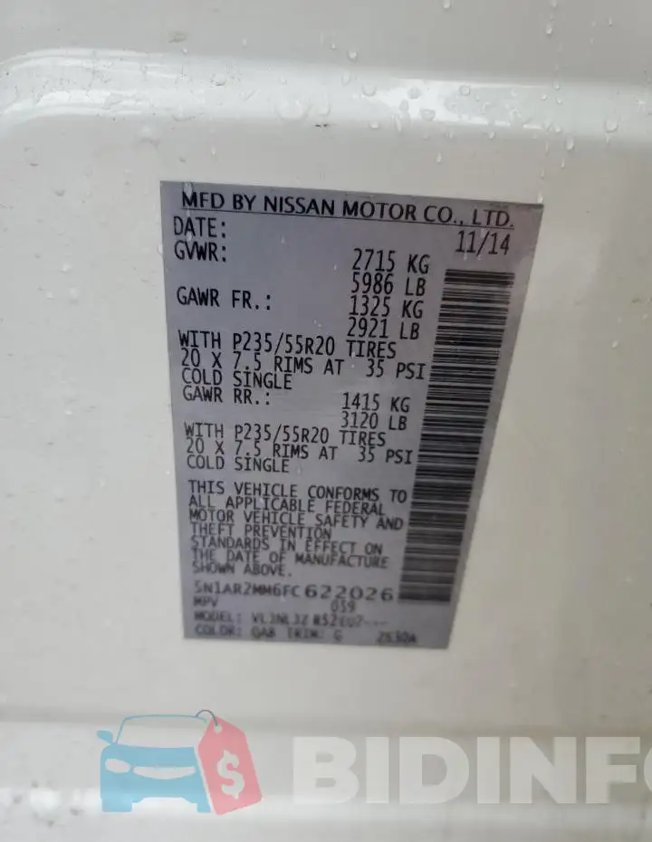 5N1AR2MM6FC622026 Photo# 13
