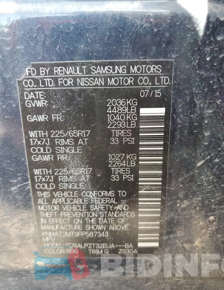 KNMAT2MT9FP587343 Photo# 12