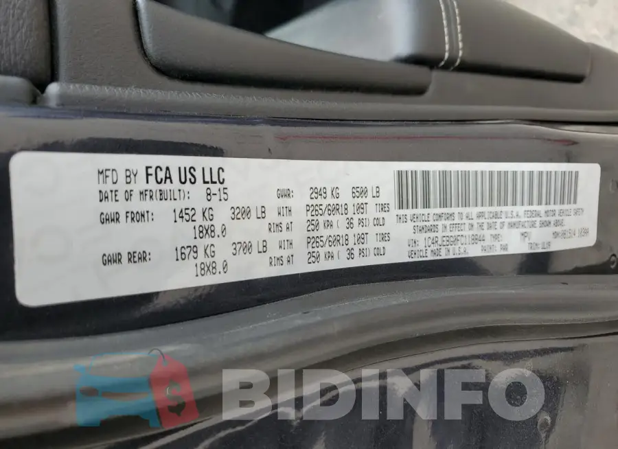 1C4RJEBG0FC118844 Photo# 12