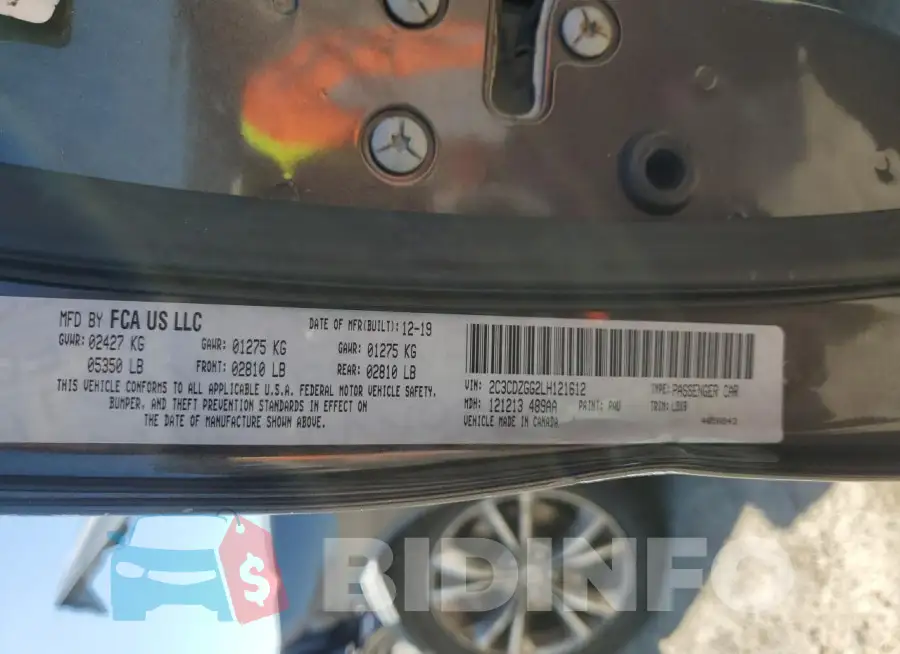 2C3CDZGG2LH121612 Photo# 12