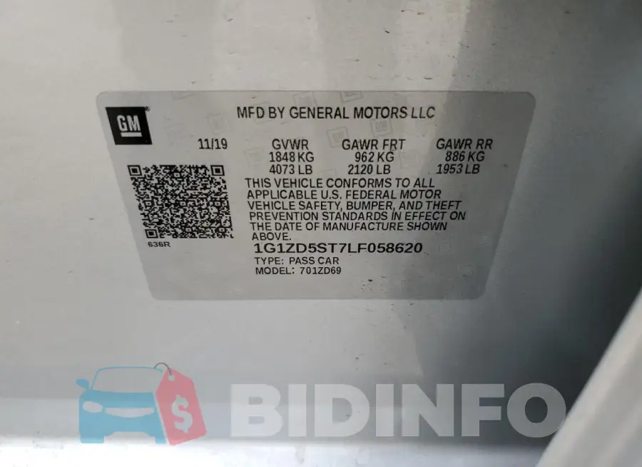 1G1ZD5ST7LF058620 Photo# 12