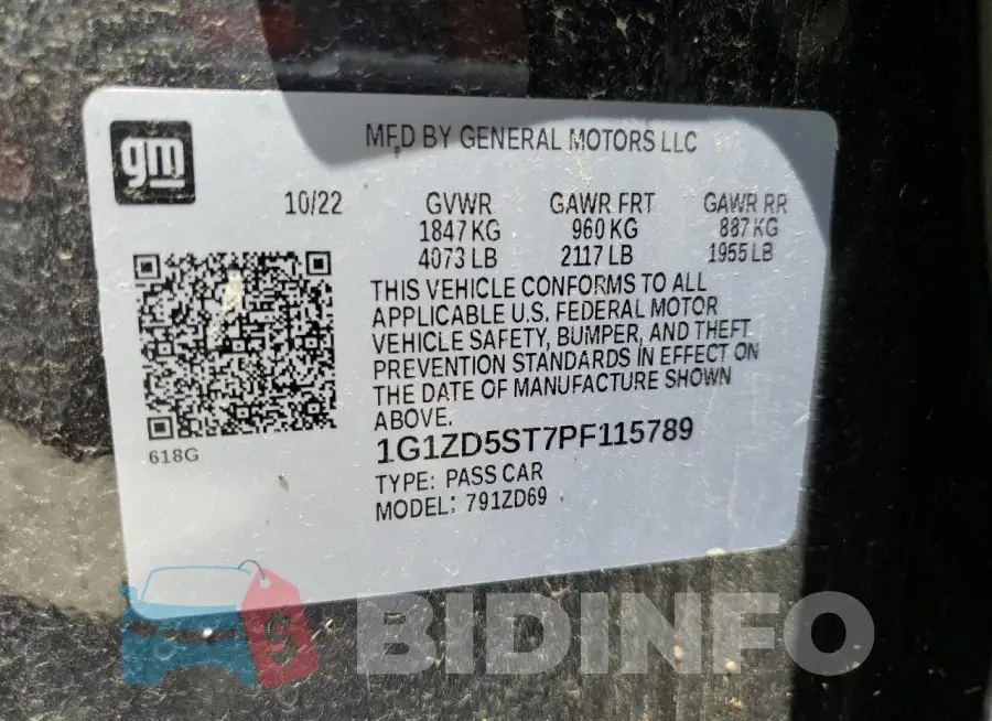 1G1ZD5ST7PF115789 Photo# 12