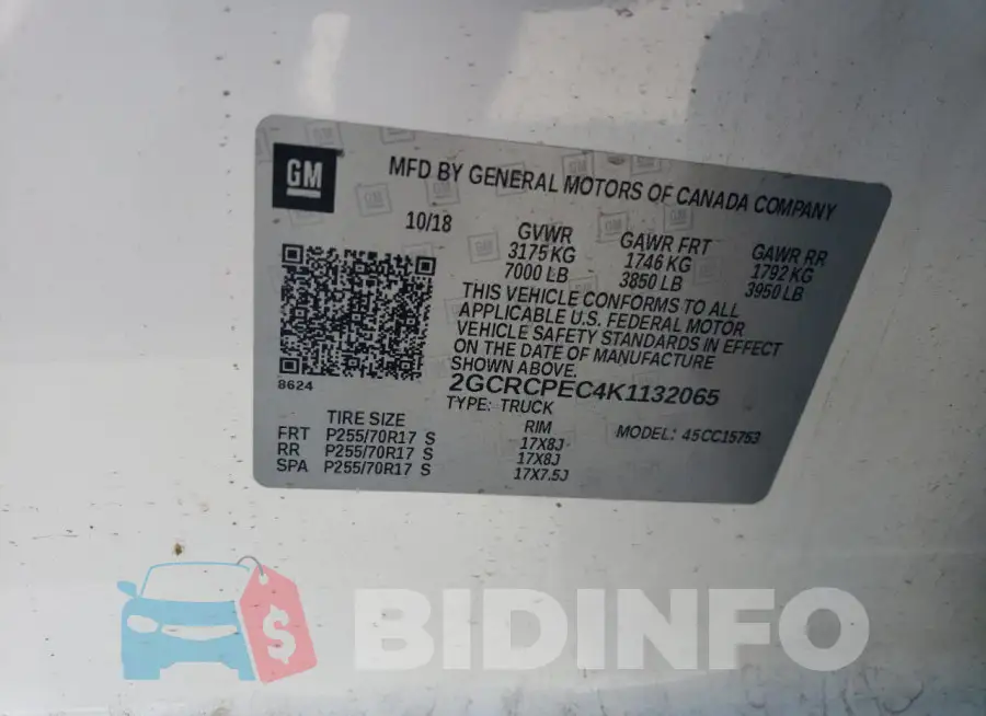 2GCRCPEC4K1132065 Photo# 12