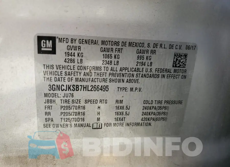 3GNCJKSB7HL266495 Photo# 12