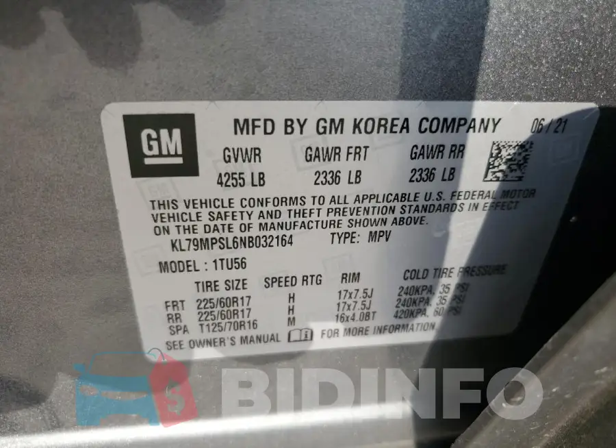 KL79MPSL6NB032164 Photo# 12