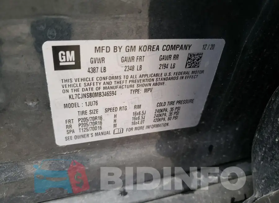 KL7CJNSB0MB346594 Photo# 13