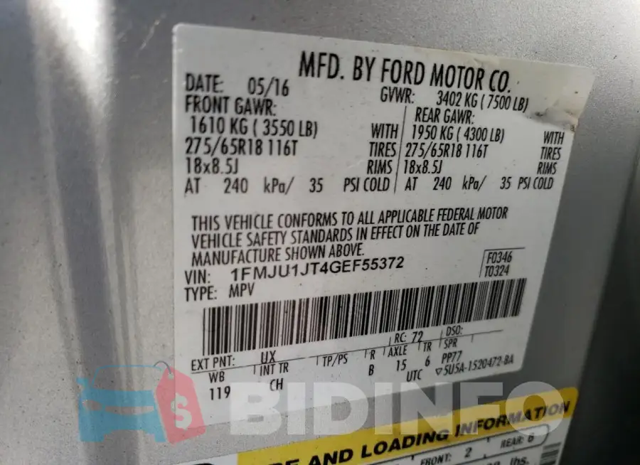 1FMJU1JT4GEF55372 Photo# 13