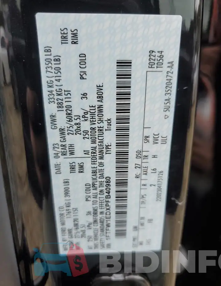 1FTFW1EDXPFB40980 Photo# 13