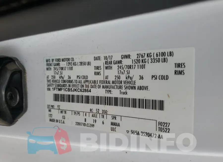 1FTMF1CB5JKC62864 Photo# 12