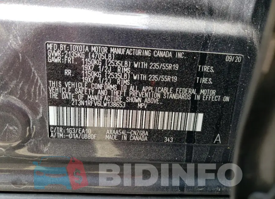 2T3N1RFV6LW138653 Photo# 13