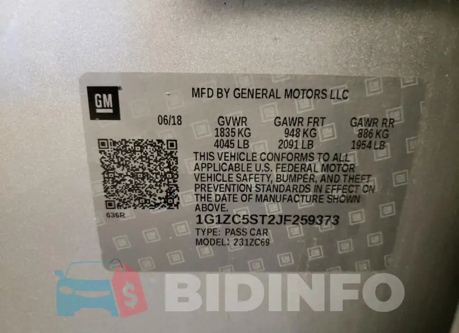 1G1ZC5ST2JF259373 Photo# 12