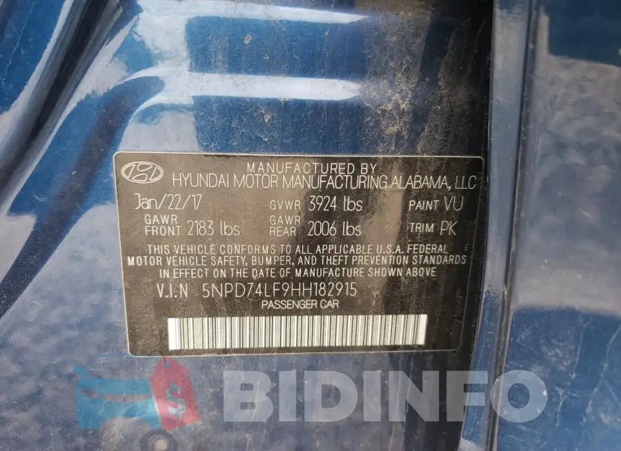 5NPD74LF9HH182915 Photo# 12