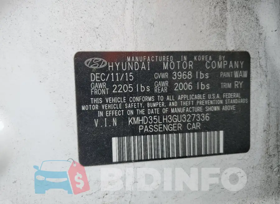 KMHD35LH3GU327336 Photo# 13