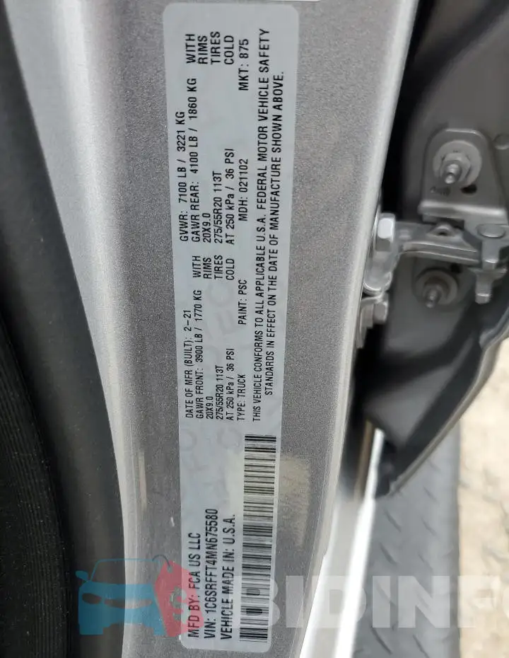 1C6SRFFT4MN675580 Photo# 12