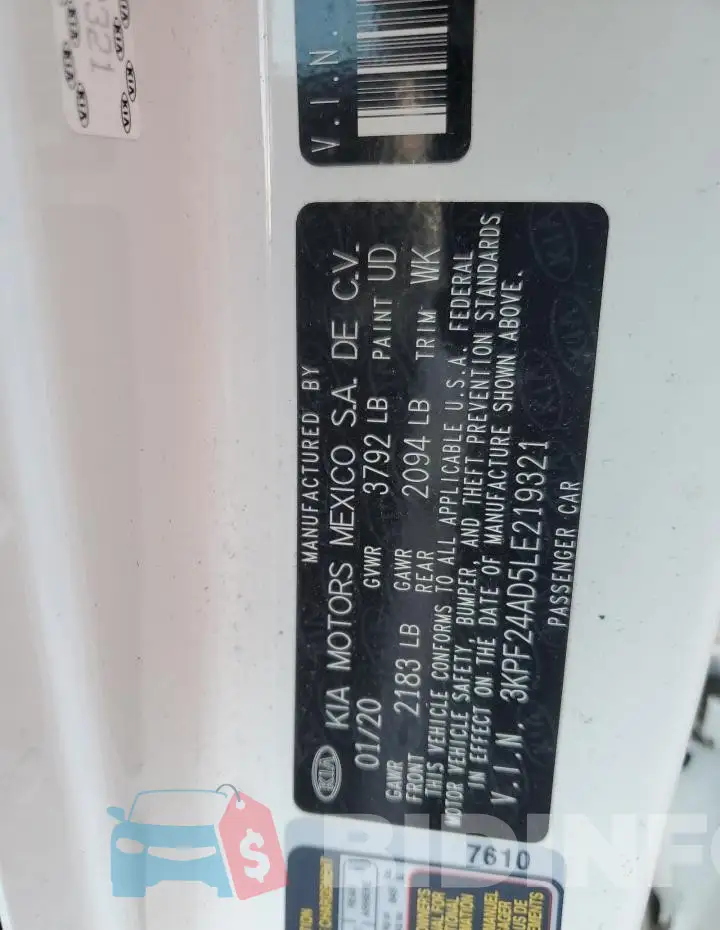3KPF24AD5LE219321 Photo# 12