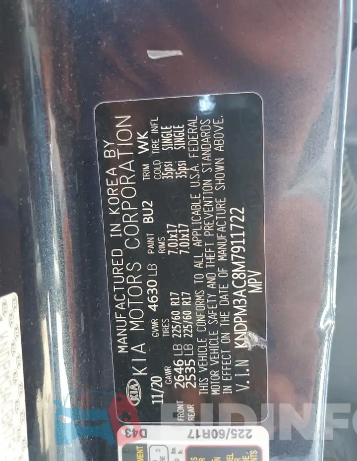 KNDPM3AC8M7911722 Photo# 14