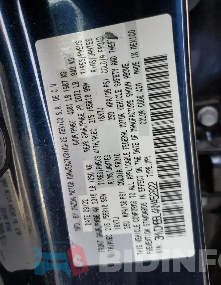 3MVDMBBL4NM452822 Photo# 12