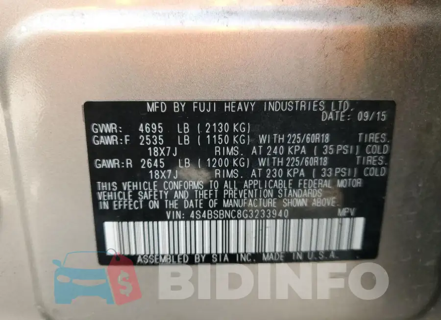 4S4BSBNC8G3233940 Photo# 12