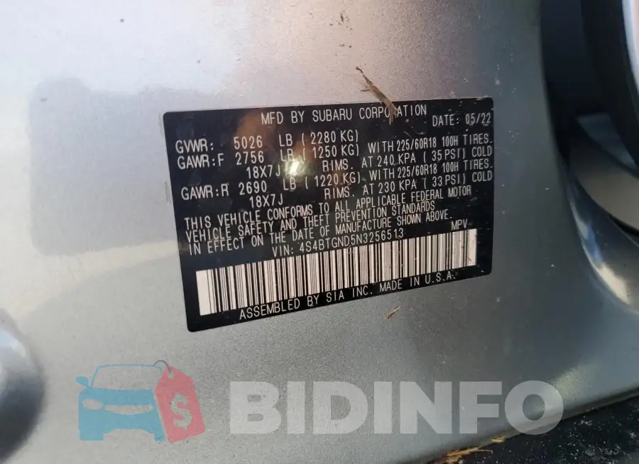 4S4BTGND5N3256513 Photo# 13