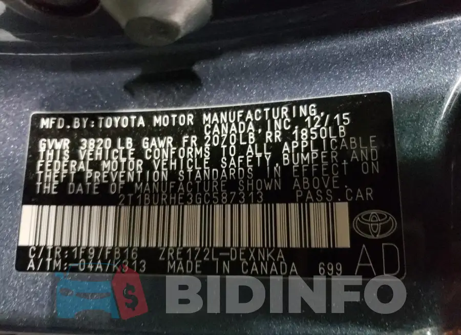 2T1BURHE3GC587313 Photo# 12
