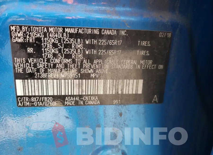 2T3BFREV4JW759151 Photo# 13