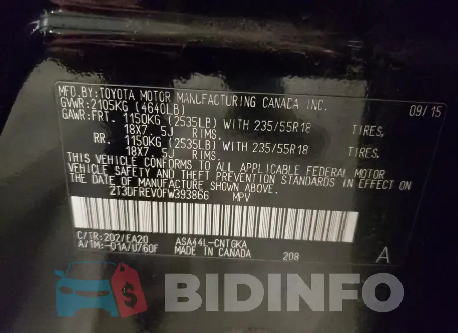 2T3DFREV0FW393866 Photo# 14
