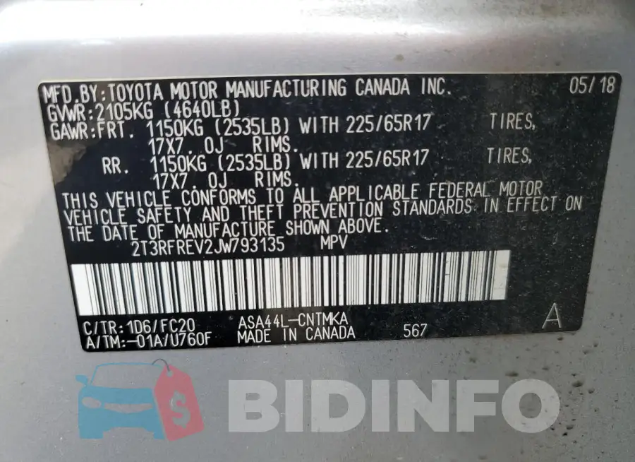 2T3RFREV2JW793135 Photo# 14