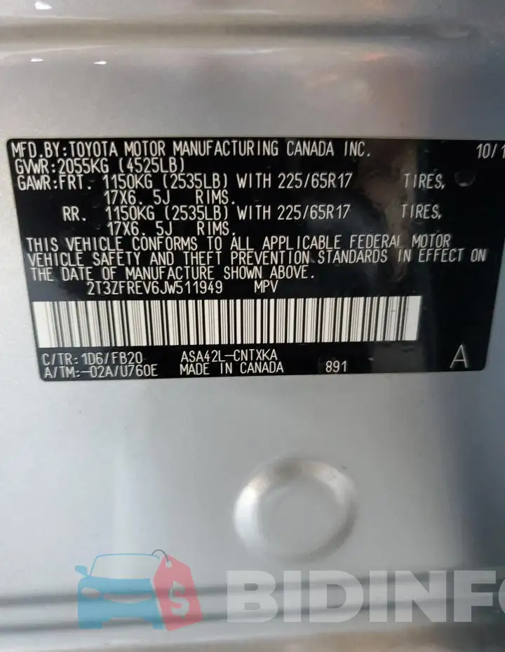 2T3ZFREV6JW511949 Photo# 13