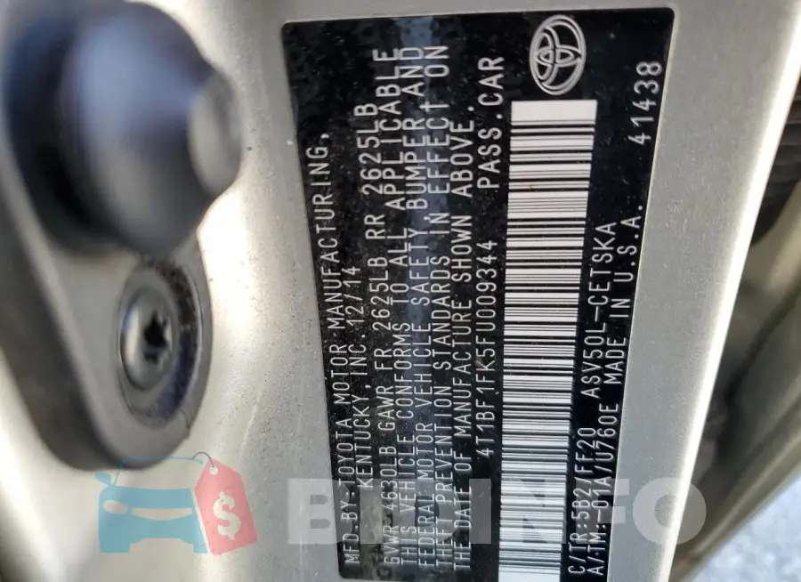 4T1BF1FK5FU009344 Photo# 13