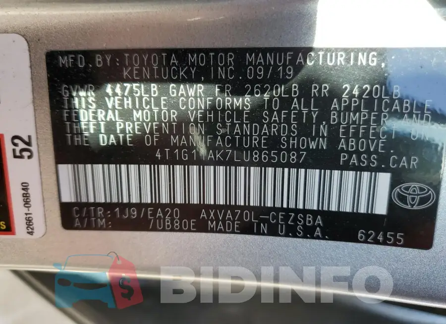 4T1G11AK7LU865087 Photo# 13
