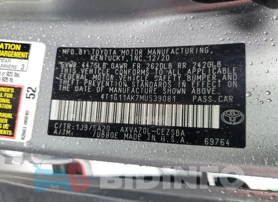 4T1G11AK7MU539081 Photo# 13