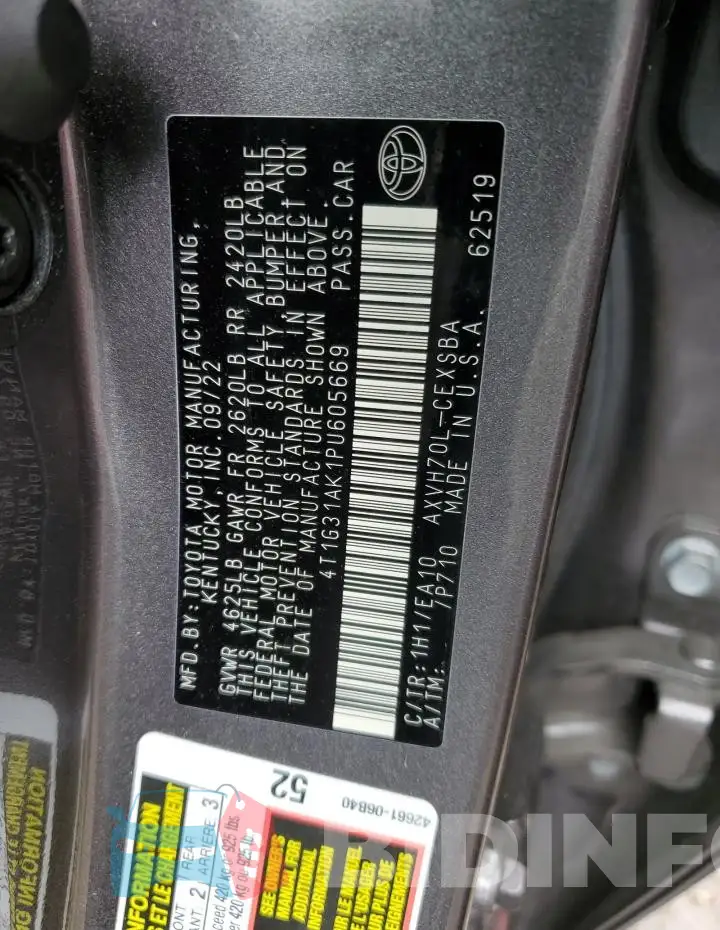 4T1G31AK1PU605669 Photo# 13