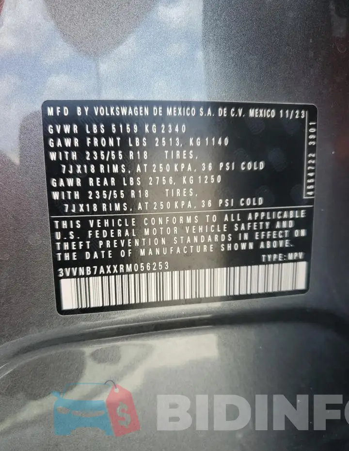 3VVNB7AXXRM056253 Photo# 13