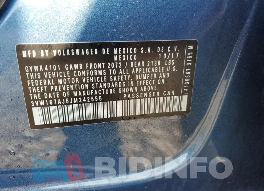 3VW167AJ5JM242555 Photo# 12