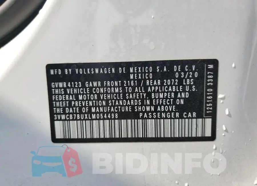 3VWCB7BUXLM054498 Photo# 12