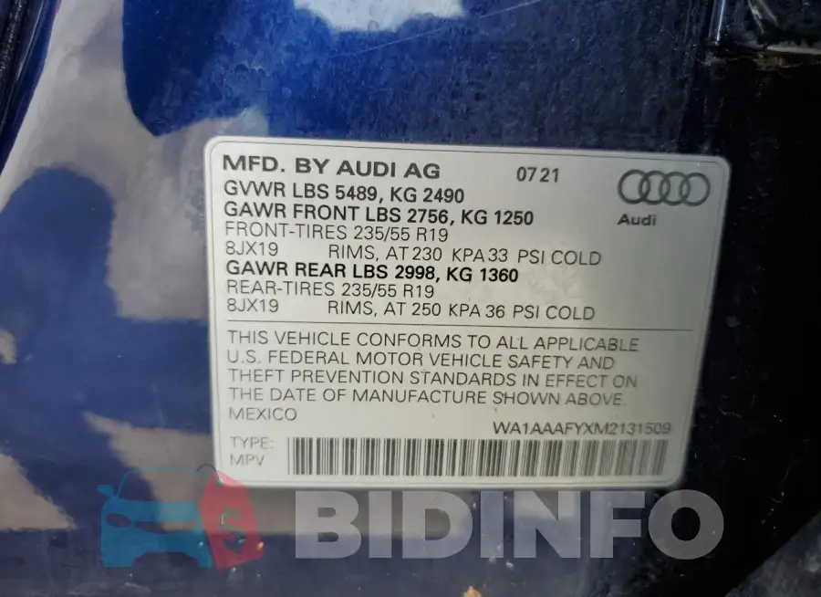 WA1AAAFYXM2131509 Photo# 12