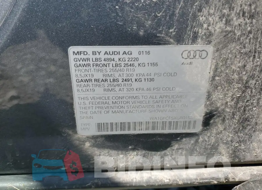 WA1GFCFSXGR015340 Photo# 13