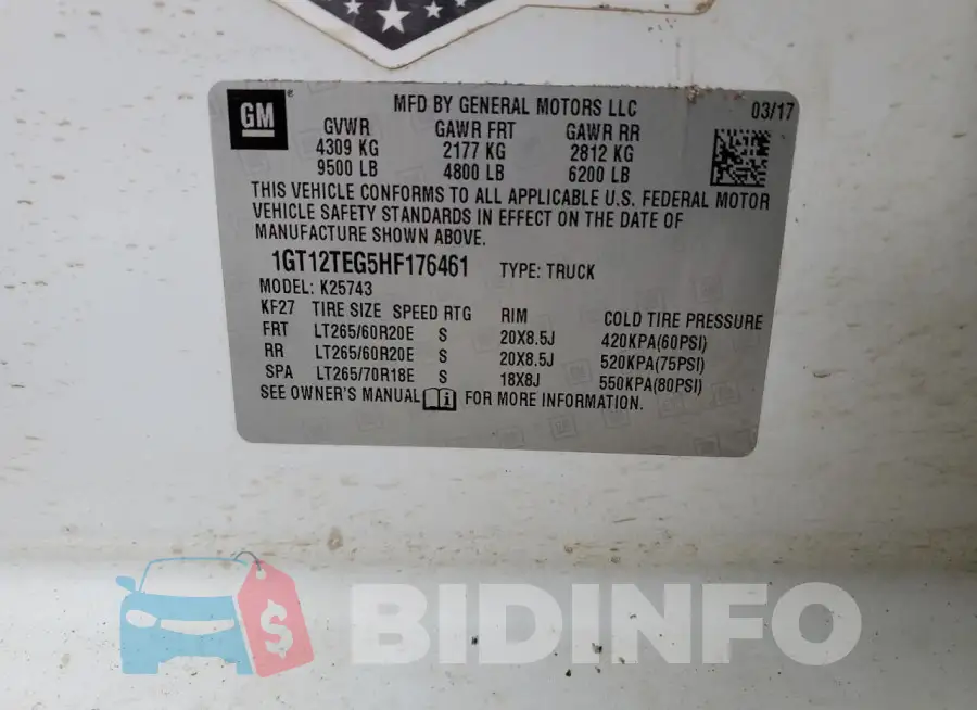 1GT12TEG5HF176461 Photo# 12